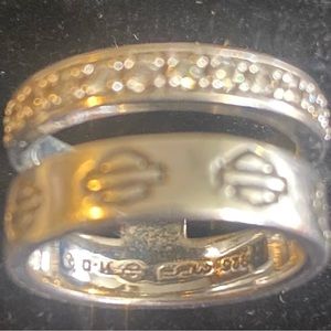 SOLD SOLD SOLD Harley Davidson Sterling Silver Double Ring With Gems